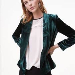Loft Emerald Green Velvet Blazer